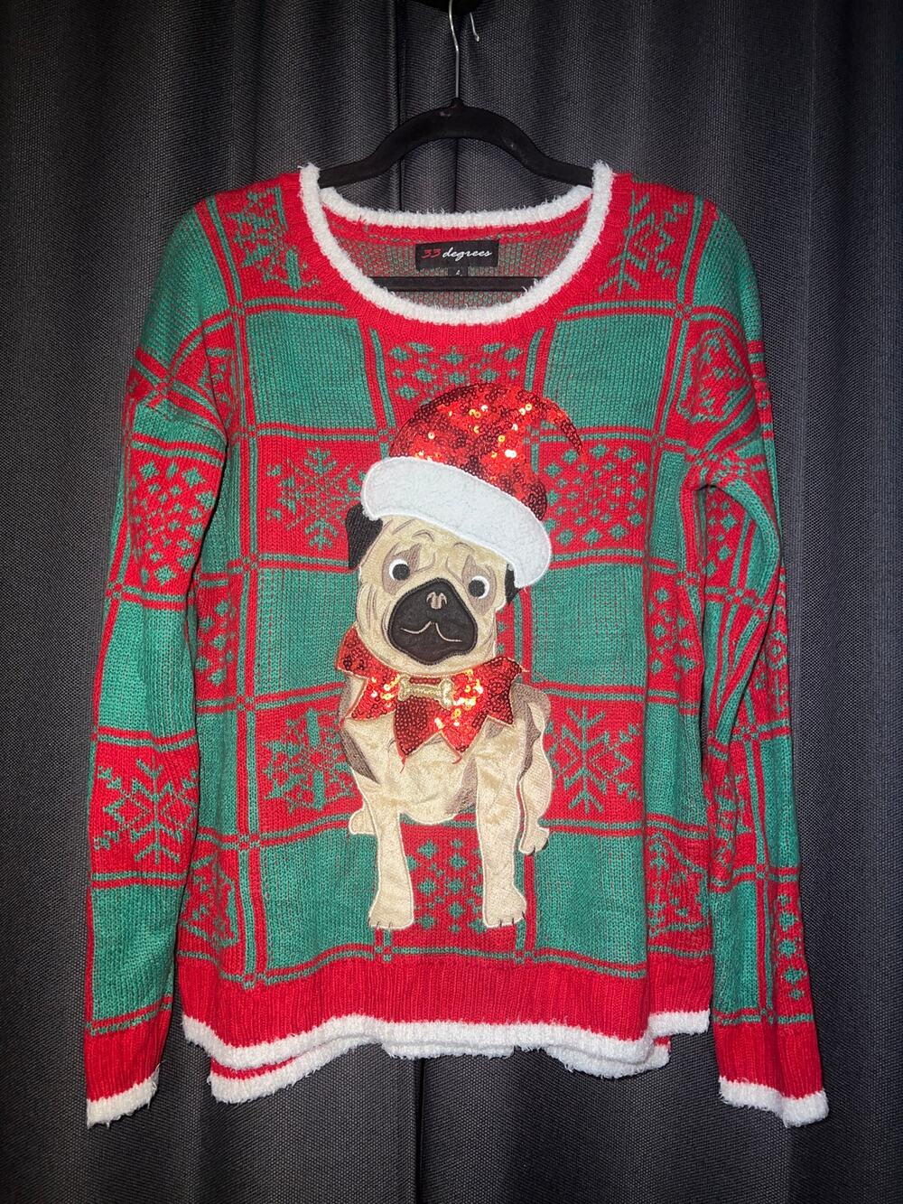 Ugly Christmas Sweater Xmas Size Large Dog